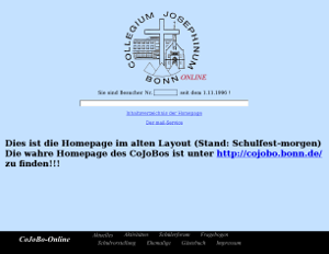 Die CoJoBo-Homepage bis 1999